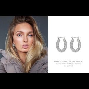 LuvAJ Pave Baby Amalfi Hoops - Silver/Diamond